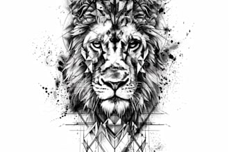 create sleeve tattoo design in geometric style