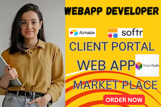 setup airtable database, softr client portal, smartsuite, stackby