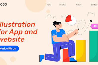 design custom flat illustration for your website and app