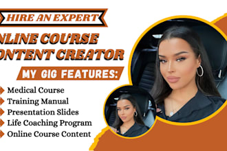do online course content, medical coaching program, training course, ppt slides