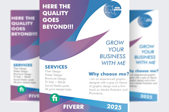 design company  flyer, printable brochure, prouduct flyer or poster in one day