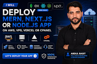 deploy your full stack app on vps, AWS, vercel or cpanel