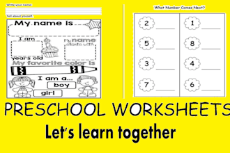 design worksheet for preschool, kindergarten children