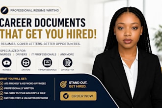 design a professional resume for nurses, drivers, IT and cover letter