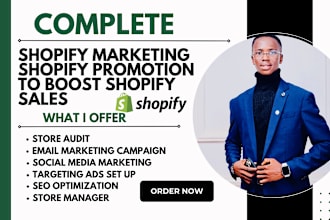 do complete shopify marketing, shopify promotion to boost shopify sales