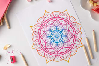 illustrate personalised mandala coloring book pages, adult book for KDP, etsy