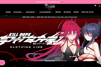 design anime clothing website, pokemon clothing store in 72hrs