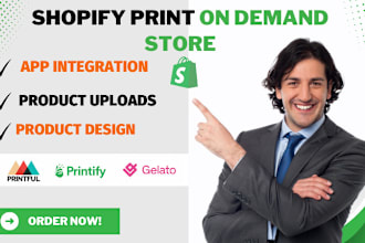 build shopify dropshipping store shopify print on demand, etsy printful printify