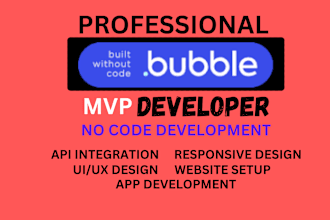 develop bubble mvp app and website in time budget efficient way for your