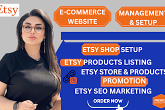 setup etsy shop, etsy digital product, etsy seo, etsy listing and etsy promotion