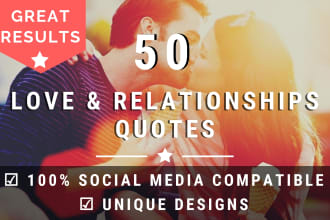 design 50 unique love and relationship quotes with your logo
