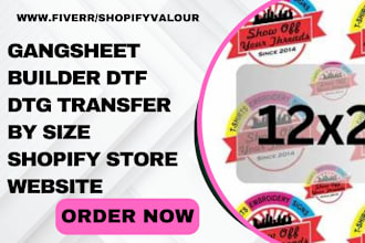 design gangsheet builder store dtf dtg transfer by size shopify store website