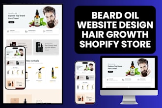 design beard oil website beard care product store hair growth shopify store