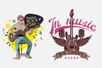 do creative, skull, music production, guitar and vector logo