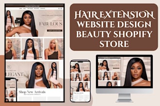 design hair extension website beauty salon store hair extension shopify store