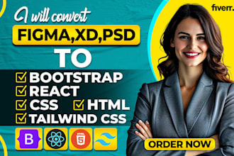 convert PSD , figma to html, sketch to html ,PDF to responsive HTML website