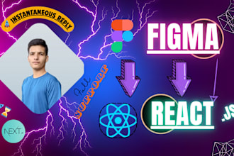 convert figma to react js or next and xd, psd to react js, next js