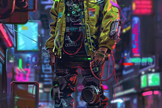 do cyberpunk and retro aesthetic characters