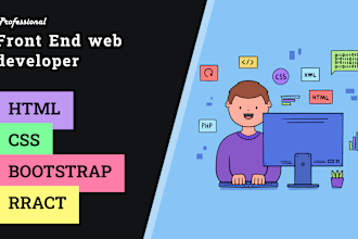 frontend web development, figma to HTML CSS react js bootstrap