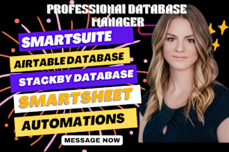 setup database with airtable, smartsuite, stackby, smartsheet