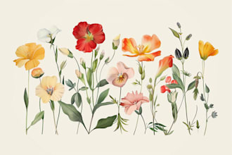 draw plant, botanical illustration for you