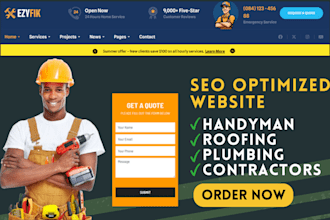 build SEO optimized handyman website, handyman landing page repair website