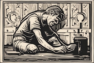 create an artistic linocut illustration in my own style