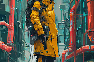 draw cyberpunk character illustration for commercial use