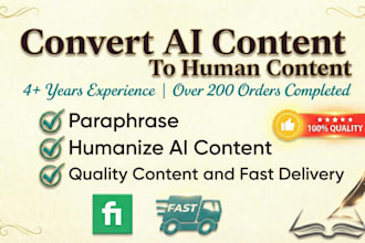 manually rewrite, paraphrase, or humanize ai content