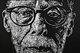 create an artistic linocut illustration in my own style