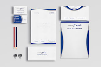 design business card, letterhead, envelope