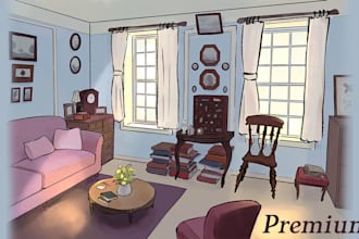 create a concept environment background from sketch to color