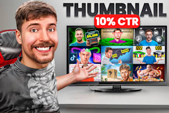 create a premium and attractive youtube thumbnail