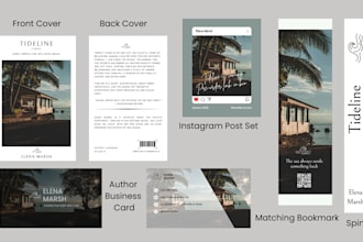 design your book cover, matching bookmark, and branding kit