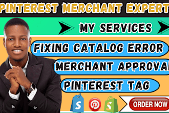 install or fix pinterest tag, catalog errors and merchant approval for shopify