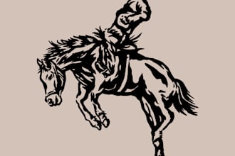 draw western vintage logo for your tshirt