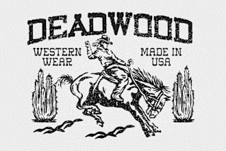 draw western vintage logo for your tshirt