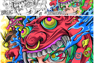 digital illustration in unique 2d style