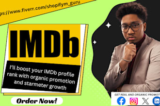 promote your imdb profile page and improve starmeter rank with organic promotion