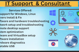 provide expert IT support and troubleshooting for windows, linux