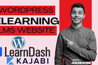 create elearning website using learndash kajabi wordpress website builder