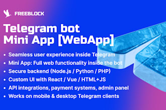 develop a telegram bot  miniapp webapp