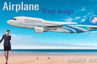 create  premium airplane wrap design, and car wrap design