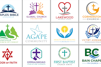 do modern christian church, ministry, and religious logo design