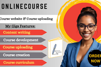 do video course creation, online course content creation, and course uploading