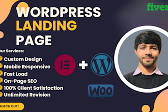 create landing page and complete wordpress website