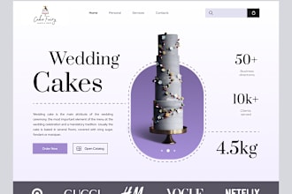 design cake website, bakery website cookies