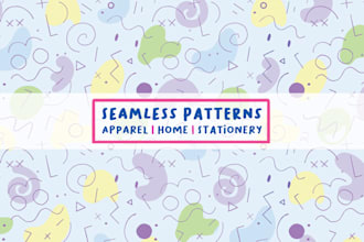 design seamless patterns, textile and fabric surfaces