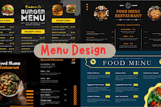 design an amazing menu design, food menu and restaurant menu design