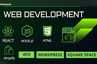 create websites with react, node js, wix, shopify store and webflow